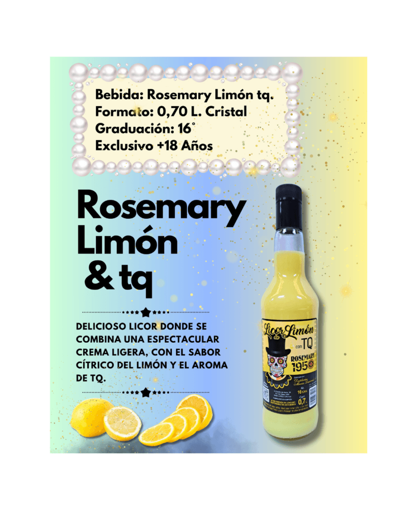Licor de Limón con Tq Rosemary 1950
