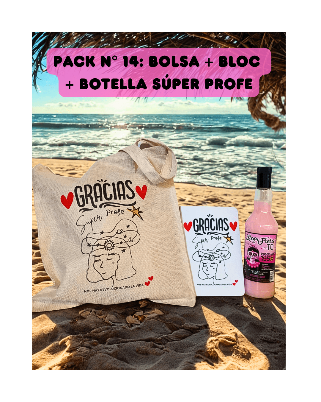 Pack nº 13: Bolsa + bloc + botella super profe - Imagen 3