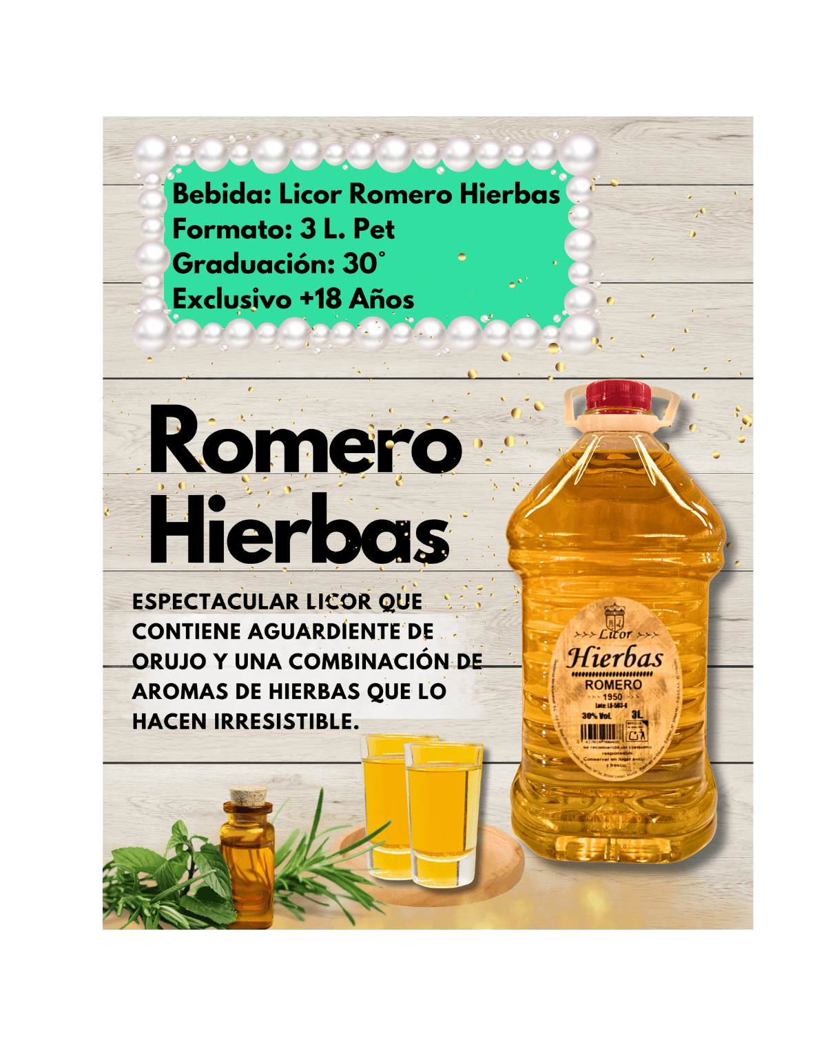 Licor Romero 1950 Hierbas 3L.